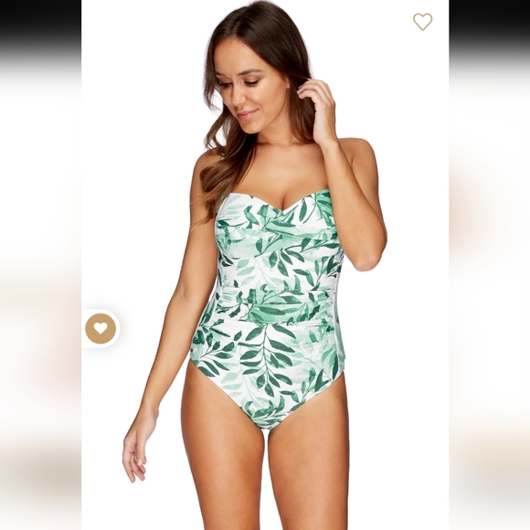 Nip Tuck Green Oasis Joanne One Piece Swimsuit slimming - Picture 3 of 10